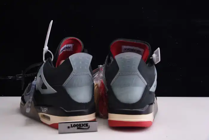 Rep TB Off White x Air Jordan 4 Retro Bred CV9388-001 0123