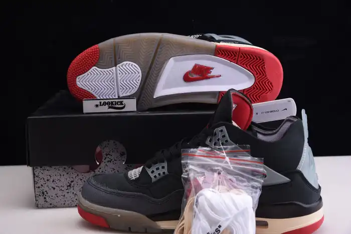 Rep TB Off White x Air Jordan 4 Retro Bred CV9388-001 0123