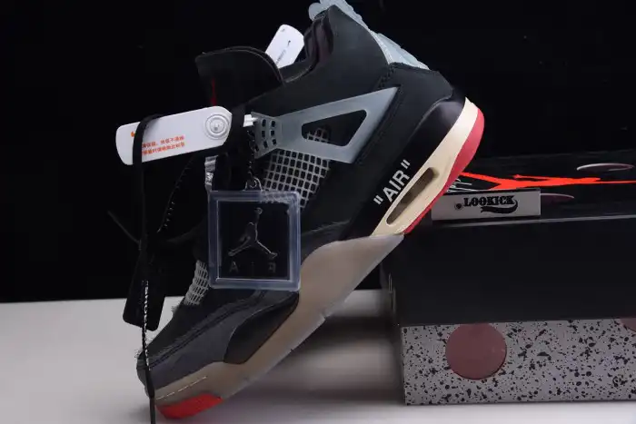 Rep TB Off White x Air Jordan 4 Retro Bred CV9388-001 0123