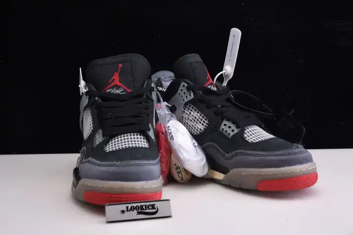 Rep TB Off White x Air Jordan 4 Retro Bred CV9388-001 0123