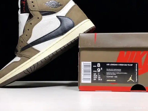 Rep TB x - Jordan 1 CD4487 Air 'Mocha' OG High Retro Scott 100 Travis 0215