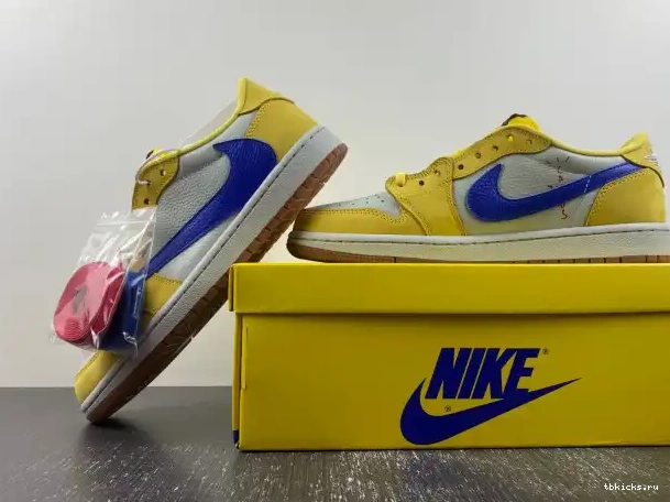 Reps TB Jordan Air 1 DZ4137-700 Canary Low OG x Travis Scott 0223