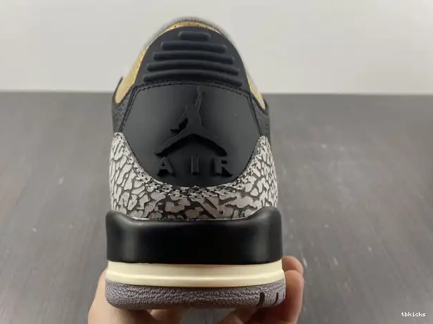 Rep TB Jordan WMNS 3 CK9246-067 Air Black Gold 0219