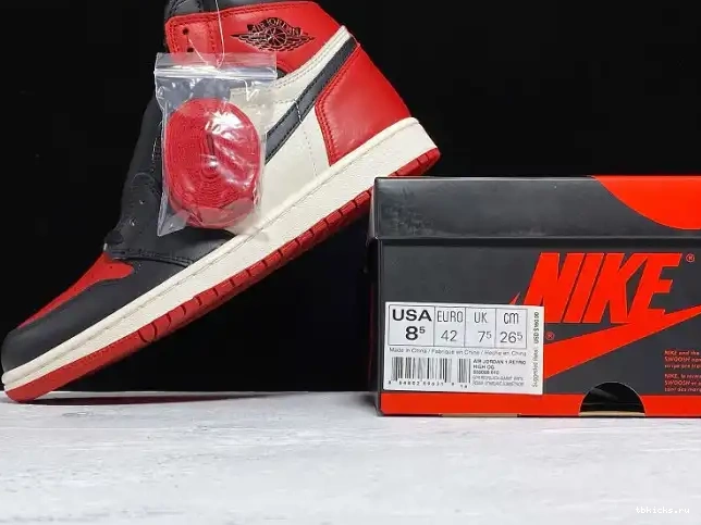 Reps TB Jordan 1 Retro Toe OG High 555088-610 Air Bred 0221