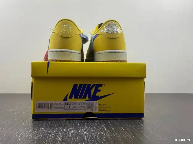 Reps TB Jordan Air 1 DZ4137-700 Canary Low OG x Travis Scott 0223