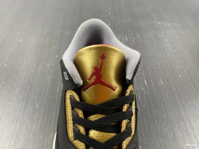 Rep TB Jordan WMNS 3 CK9246-067 Air Black Gold 0219