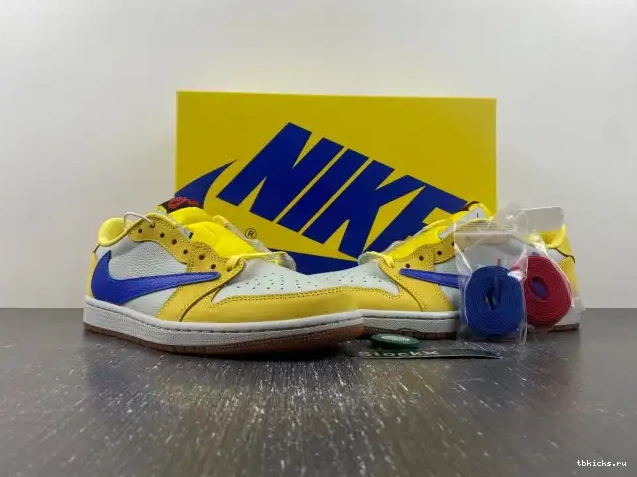 Reps TB Jordan Air 1 DZ4137-700 Canary Low OG x Travis Scott 0223