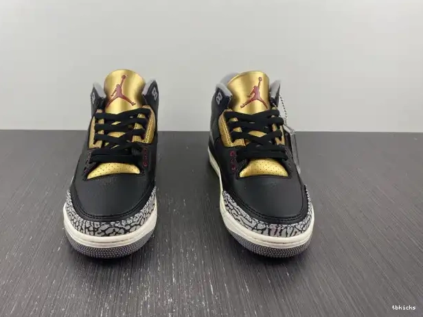 Rep TB Jordan WMNS 3 CK9246-067 Air Black Gold 0219