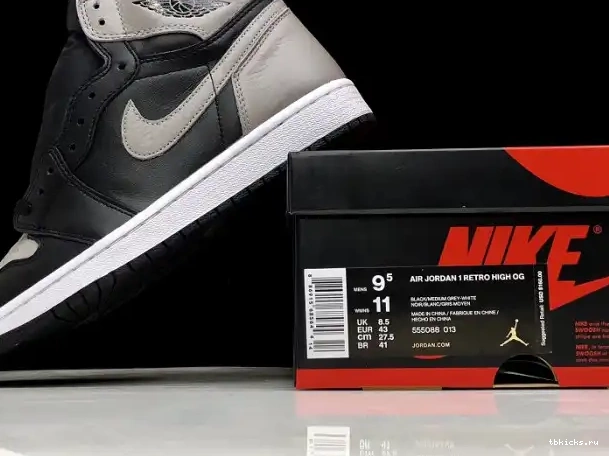 Cheap TB Air Retro 1 High Grey Shadow 555088-013 Black Jordan OG 0216