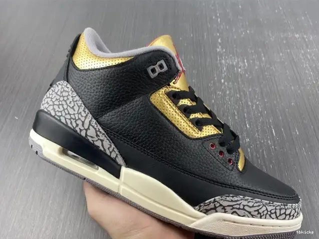 Rep TB Jordan WMNS 3 CK9246-067 Air Black Gold 0219