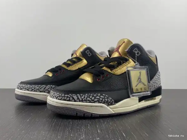 Rep TB Air CK9246-067 Jordan WMNS Black Gold 3 0228