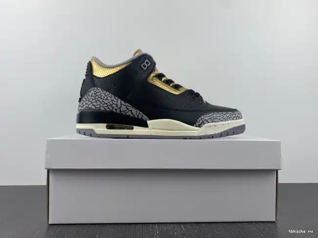 Rep TB Air CK9246-067 Jordan WMNS Black Gold 3 0228