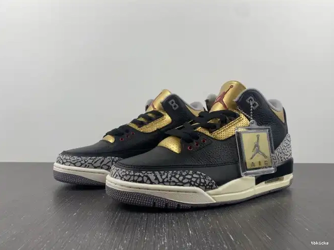 Rep TB Jordan WMNS 3 CK9246-067 Air Black Gold 0219